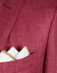 Robert Old - Raspberry Loro Piana Wool, Silk, & Linen Herringbone Jacket JACKETS Robert Old