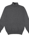 Robert Old - Derby Grey Elgin 2ply Roll Neck Cashmere Sweater CASHMERE Robert Old