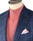 Robert Old - Blue Windowpane Wool, Silk, & Linen Jacket JACKETS Robert Old