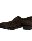 Santoni - Dark Brown Suede Derby Shoe SHOES Santoni