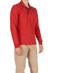 La Martina - Red Long Sleeve Piqué Cotton Polo Shirt RUGBY/LS POLOS La Martina