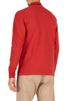 La Martina - Red Long Sleeve Piqué Cotton Polo Shirt RUGBY/LS POLOS La Martina