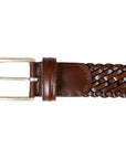 Robert Old - Brown Woven Leather Belt BELTS/BRACES Robert Old