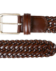 Robert Old - Brown Woven Leather Belt BELTS/BRACES Robert Old