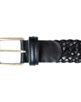 Robert Old - Navy Woven Leather Belt BELTS/BRACES Robert Old