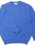 Robert Old - The Ayre 2ply Crew Neck Pure Lambswool Sweater KNITWEAR Robert Old Clyde Blue UK 36"