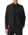 Belstaff - Black Garment Dyed Cotton Scale Shirt L/S SHIRTS Belstaff