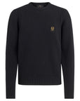 Belstaff - Black Lambswool Watch Crew Neck Jumper KNITWEAR Belstaff
