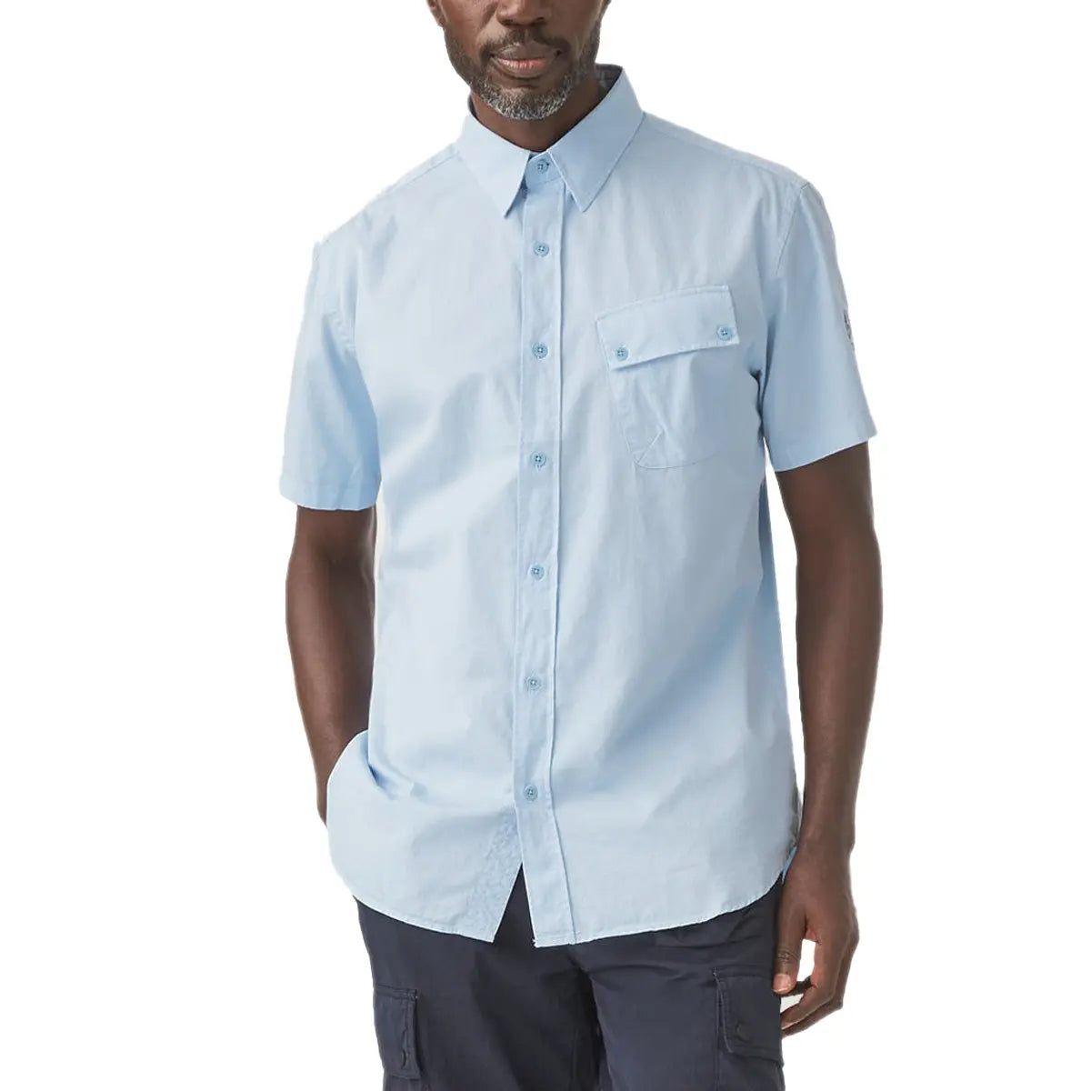 Belstaff Sky Blue Pitch Cotton Short Sleeved Shirt Robert Old Co