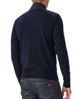 Belstaff - Washed Navy Wool Kilmington Quarter Zip Jumper KNITWEAR Belstaff