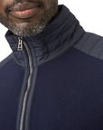 Belstaff - Washed Navy Wool Kilmington Quarter Zip Jumper KNITWEAR Belstaff