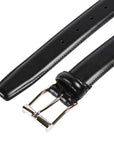 Crockett & Jones - Black Calf Belt with Silver Buckle BELTS/BRACES Crockett & Jones