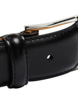 Crockett & Jones - Black Calf Belt with Silver Buckle BELTS/BRACES Crockett & Jones