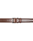 Crockett & Jones - Dark Brown Calf Belt with Silver Buckle BELTS/BRACES Crockett & Jones