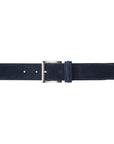Crockett & Jones - Navy Suede Belt with Silver Buckle BELTS/BRACES Crockett & Jones