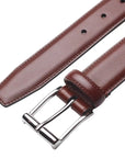Crockett & Jones - Chestnut Calf Belt with Silver Buckle BELTS/BRACES Crockett & Jones