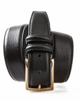 Robert Old - Brass Buckle Calf Leather Belt - Black BELTS/BRACES Robert Old