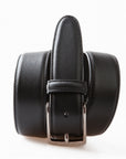 Robert Old - Black Calf Leather Silver Buckle Belt BELTS/BRACES Robert Old