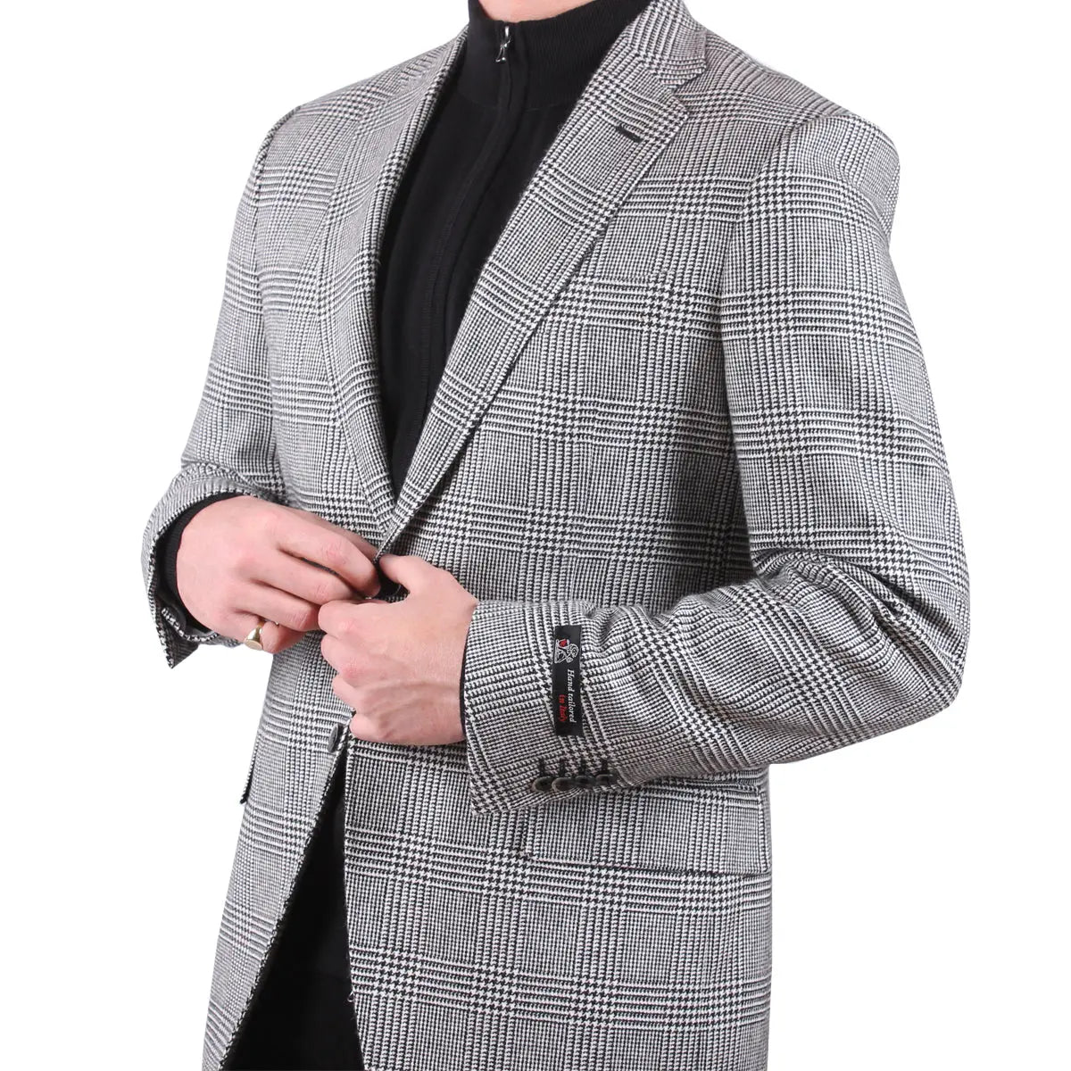Black White Prince of Wales Check Jacket