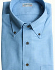 Robert Old - Blue Mist with Contrast Buttons Premium Cashmerello Shirt L/S SHIRTS Robert Old