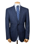 Robert Old - Blue Vertical Stripe 100% Wool Flannel Suit SUITS Robert Old