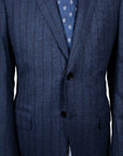 Robert Old - Blue Vertical Stripe 100% Wool Flannel Suit SUITS Robert Old