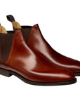 Crockett & Jones - Chelsea 8 Chestnut Calf Leather Boots SHOES Crockett & Jones