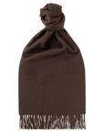 Robert Old - Chocolate Classic Plain 100% Cashmere Brushed Scarf SCARVES Robert Old