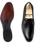 Crockett & Jones - Crawford Black Hand Grade Penny Loafers SHOES Crockett & Jones