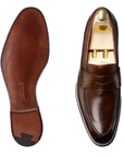 Crockett & Jones - Crawford Dark Brown Hand Grade Penny Loafers SHOES Crockett & Jones