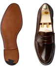 Crockett & Jones - Dark Brown Harvard Cordovan Penny Loafer SHOES Crockett & Jones