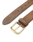Crockett & Jones - Dark Brown Rough-Out Suede Belt BELTS/BRACES Crockett & Jones