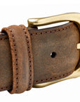 Crockett & Jones - Dark Brown Rough-Out Suede Belt BELTS/BRACES Crockett & Jones