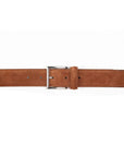 Crockett & Jones - Polo Brown Suede Belt with Silver Buckle BELTS/BRACES Crockett & Jones