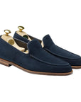 Crockett & Jones - Salcombe Ocean Blue Suede Unstructured Loafer SHOES Crockett & Jones