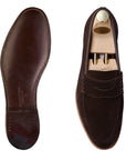 Crockett & Jones - Seaton Dark Oak Suede Unstructured Loafer SHOES Crockett & Jones