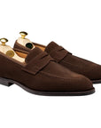 Crockett & Jones - Sydney Dark Brown Suede Loafers - City Rubber Sole SHOES Crockett & Jones