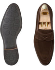 Crockett & Jones - Sydney Dark Brown Suede Loafers - City Rubber Sole SHOES Crockett & Jones