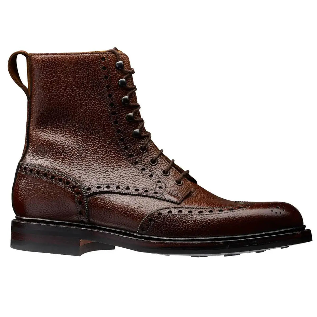 Crockett & Jones - Islay Dark Brown Scotch Grain Derby Boots SHOES Crockett & Jones