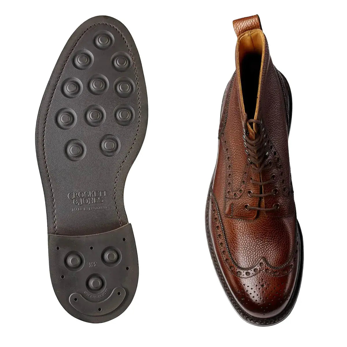 Crockett & Jones - Islay Dark Brown Scotch Grain Derby Boots SHOES Crockett & Jones