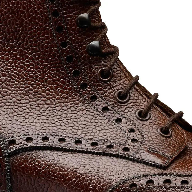 Crockett & Jones - Islay Dark Brown Scotch Grain Derby Boots SHOES Crockett & Jones