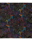 Eton - Black ‘Studio 54’ Neon Print Pure Silk Pocket Square HANDKERCHIEFS Eton