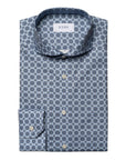 Eton - Blue Medallion Print Signature Twill Slim Fit Shirt L/S SHIRTS Eton