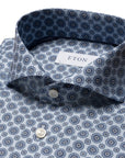 Eton - Blue Medallion Print Signature Twill Slim Fit Shirt L/S SHIRTS Eton