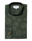 Eton - Green Floral Print Contemporary Fit Flannel Shirt L/S SHIRTS Eton