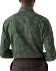 Eton - Green Floral Print Contemporary Fit Flannel Shirt L/S SHIRTS Eton