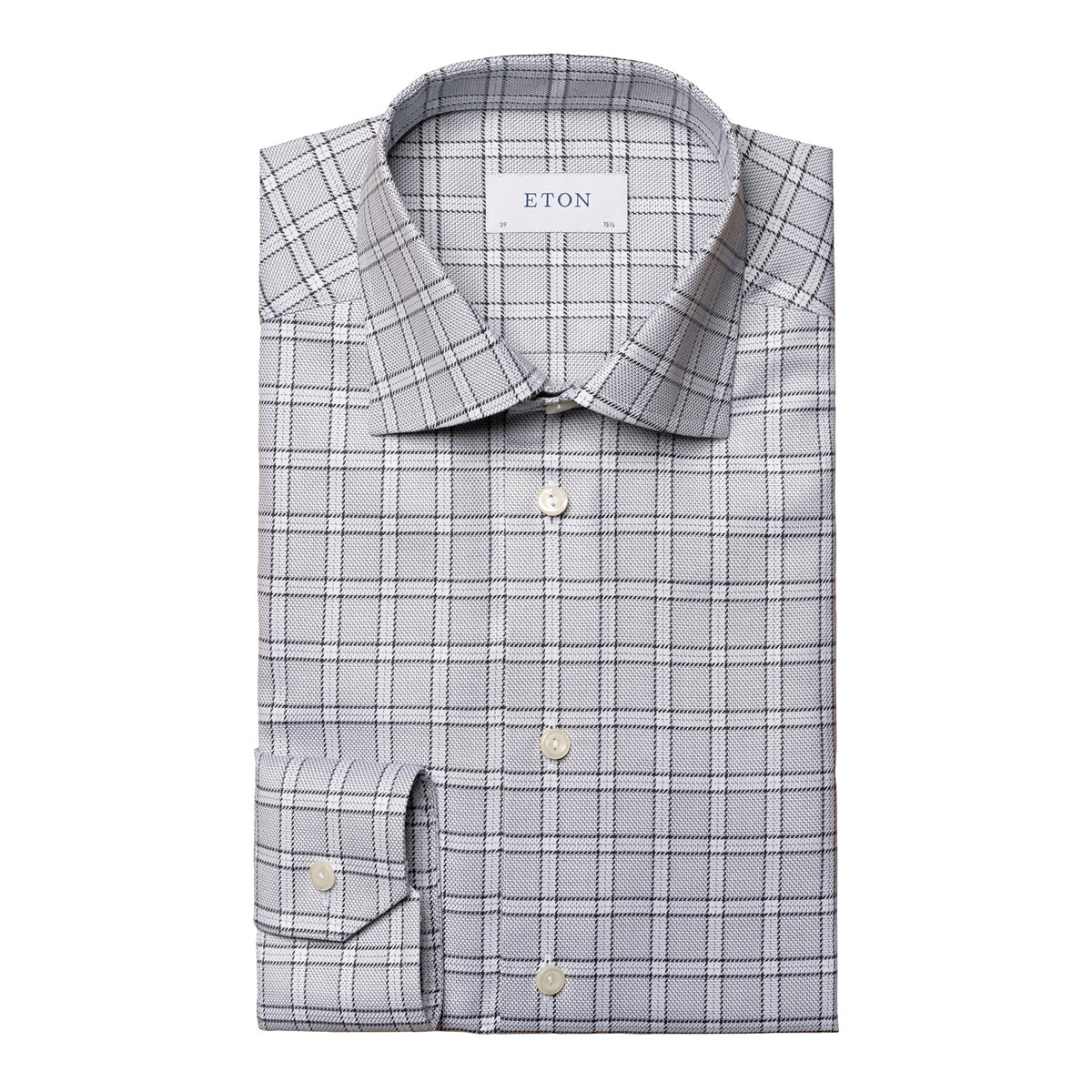 Eton - Grey Checked Signature Twill Slim Fit Shirt L/S SHIRTS Eton