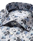 Eton - Light Blue Floral Print Slim Fit Shirt L/S SHIRTS Eton