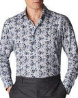 Eton - Light Blue Floral Print Slim Fit Shirt L/S SHIRTS Eton
