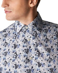 Eton - Light Blue Floral Print Slim Fit Shirt L/S SHIRTS Eton